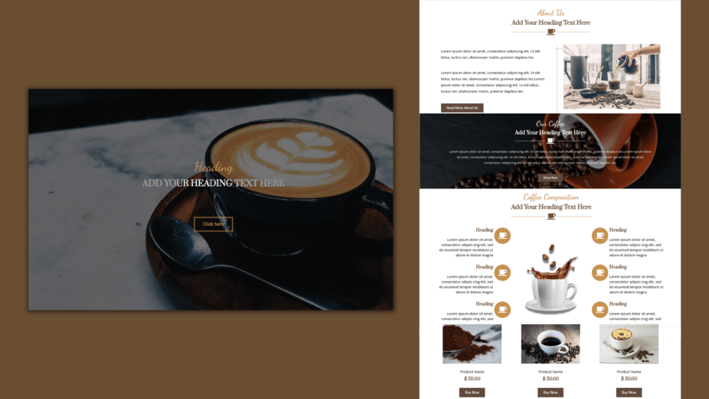 katalog landing page coffee shop - jasa pembuatan website